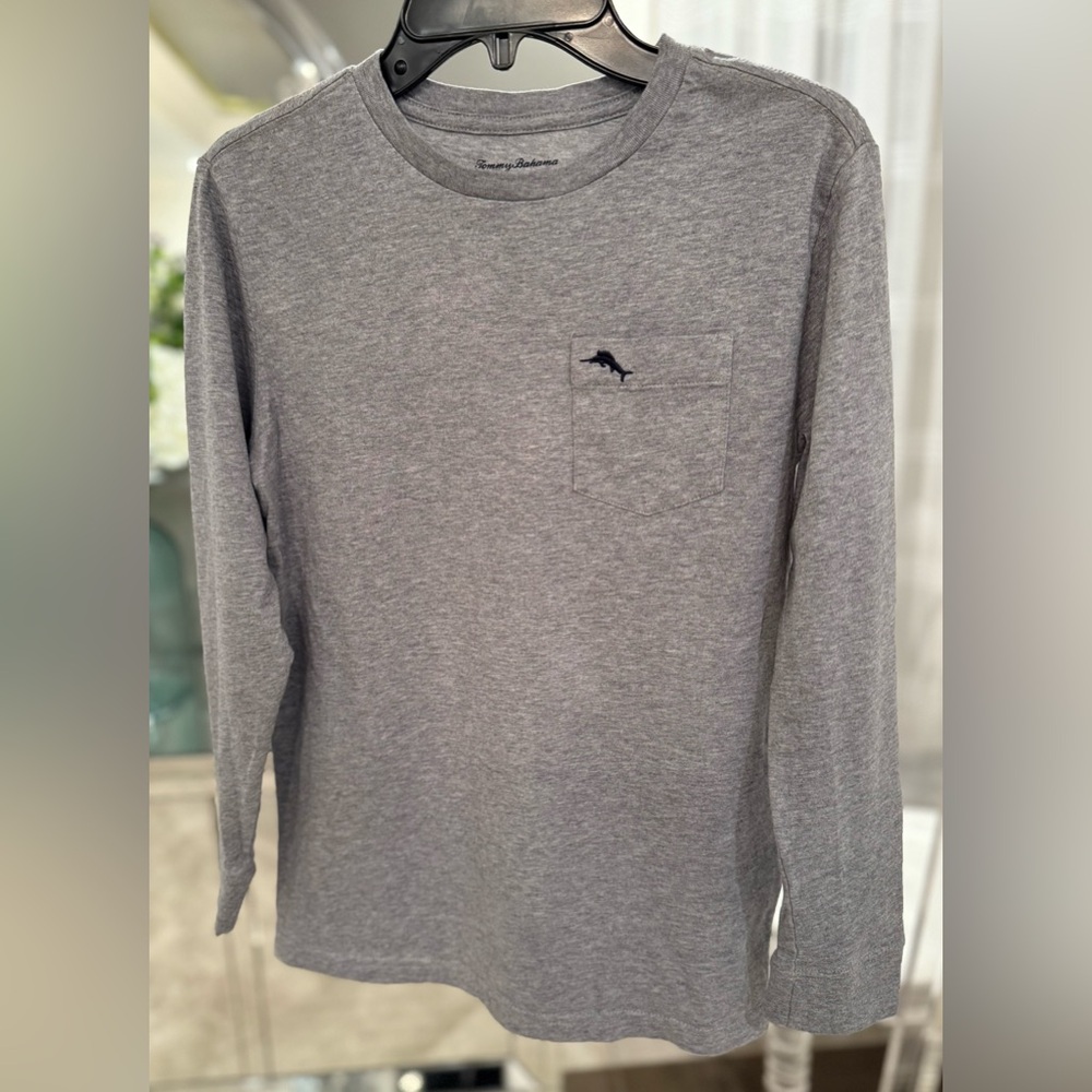 Tommy Bahama Kids Youth Heather Gray Long Sleeve Tee